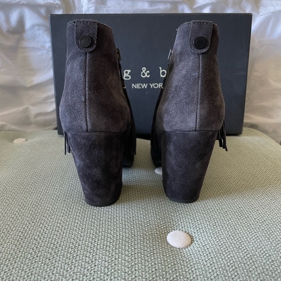 Rag & Bone suede Margot fringe booties in gray - Picture 7 of 7